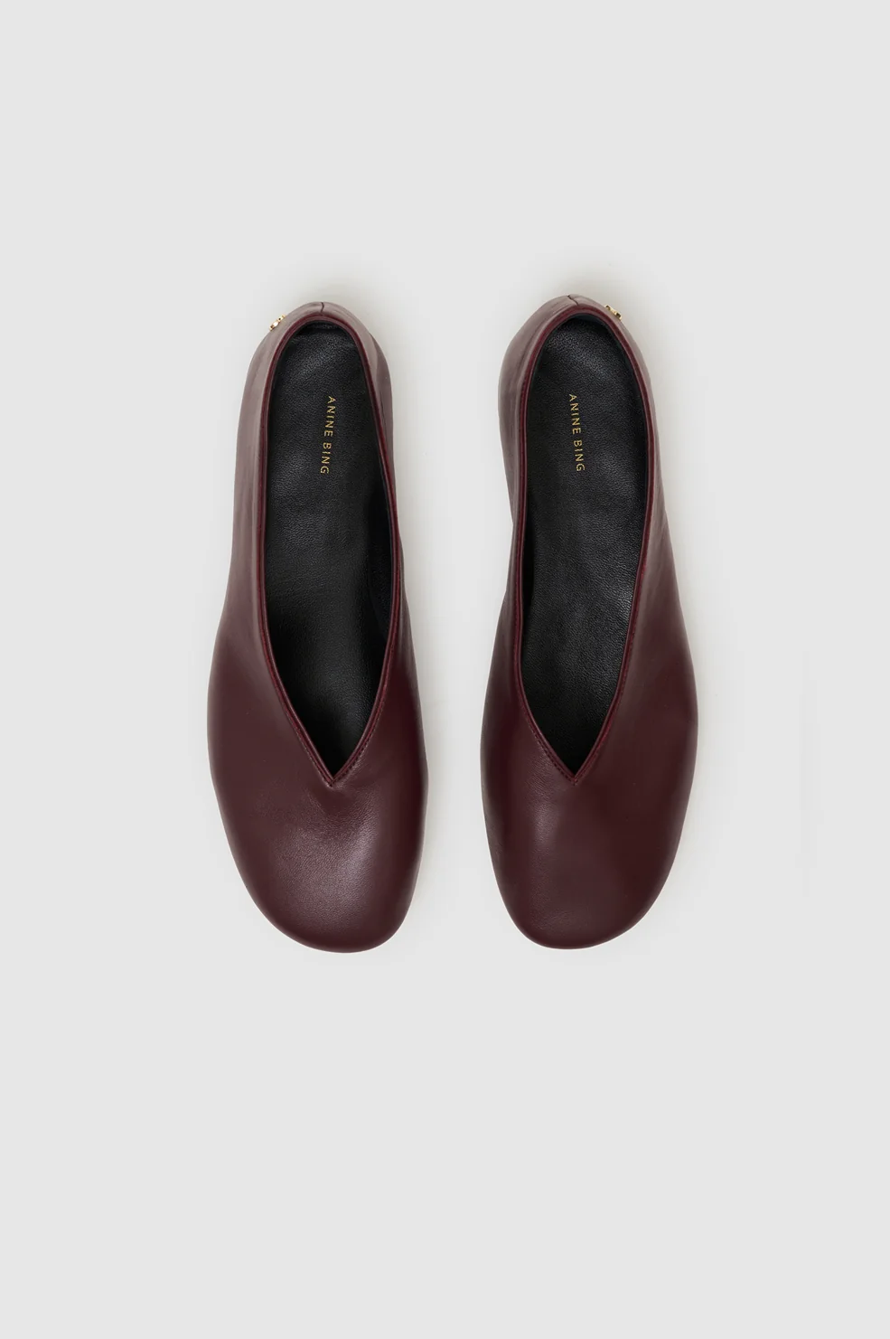 Ana Flats Smooth Leather - Fig - Image 3