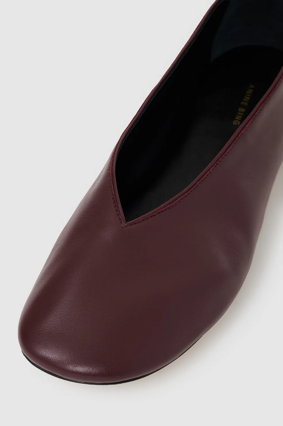 Ana Flats Smooth Leather - Fig - Image 4