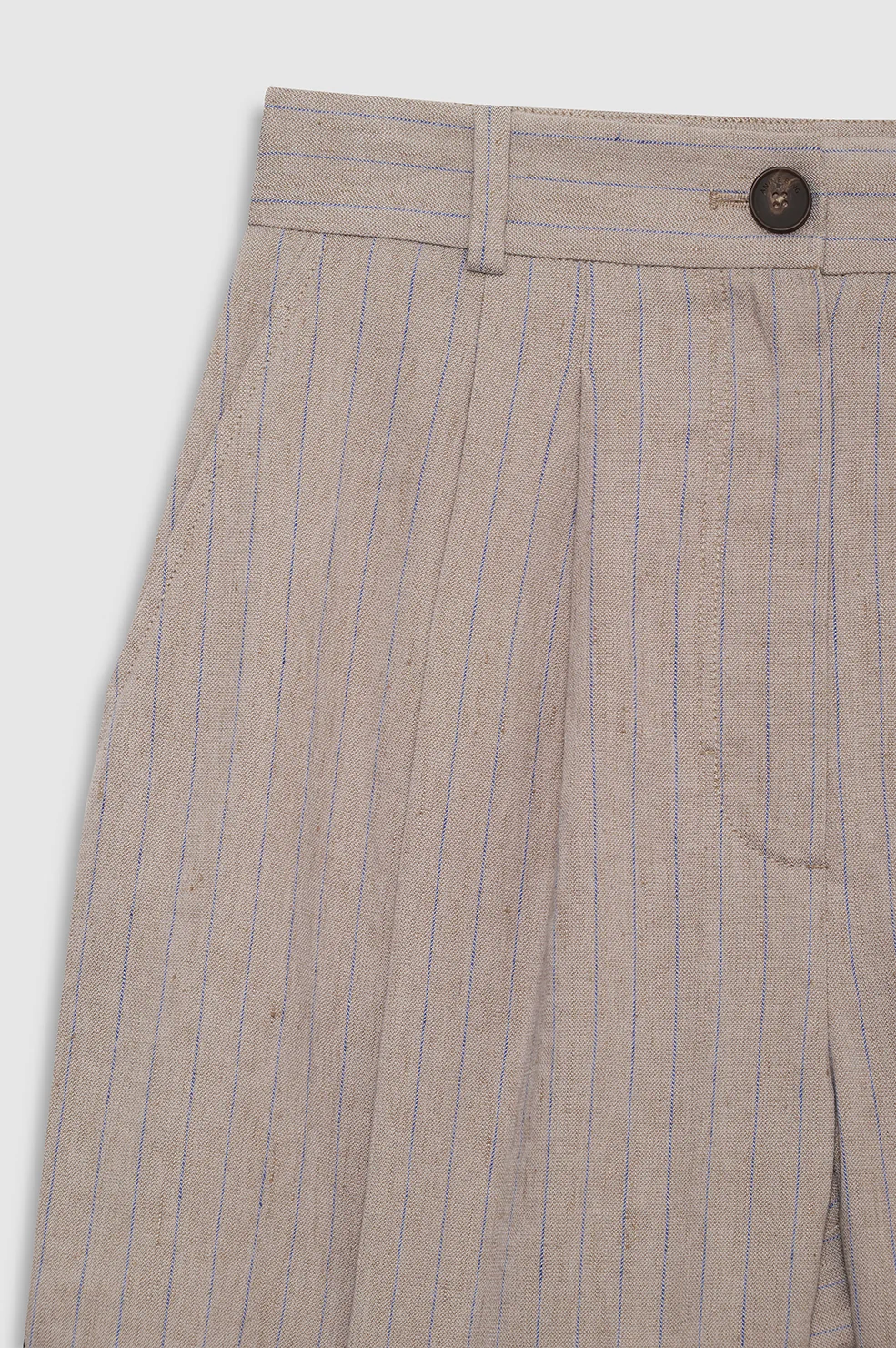 Brice Short - Taupe And Blue Pinstripe - Image 4