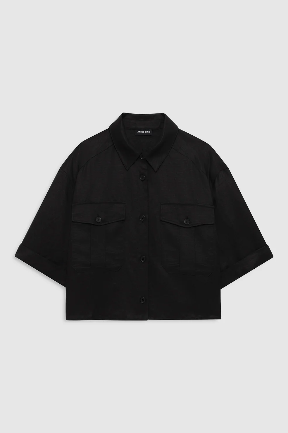 Edith Shirt - Black Linen Blend - Image 3