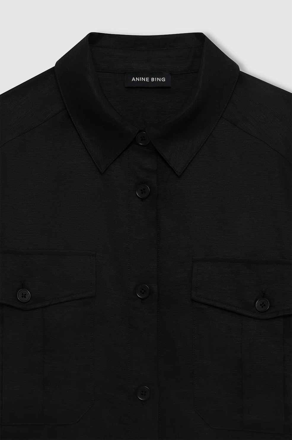 Edith Shirt - Black Linen Blend - Image 4