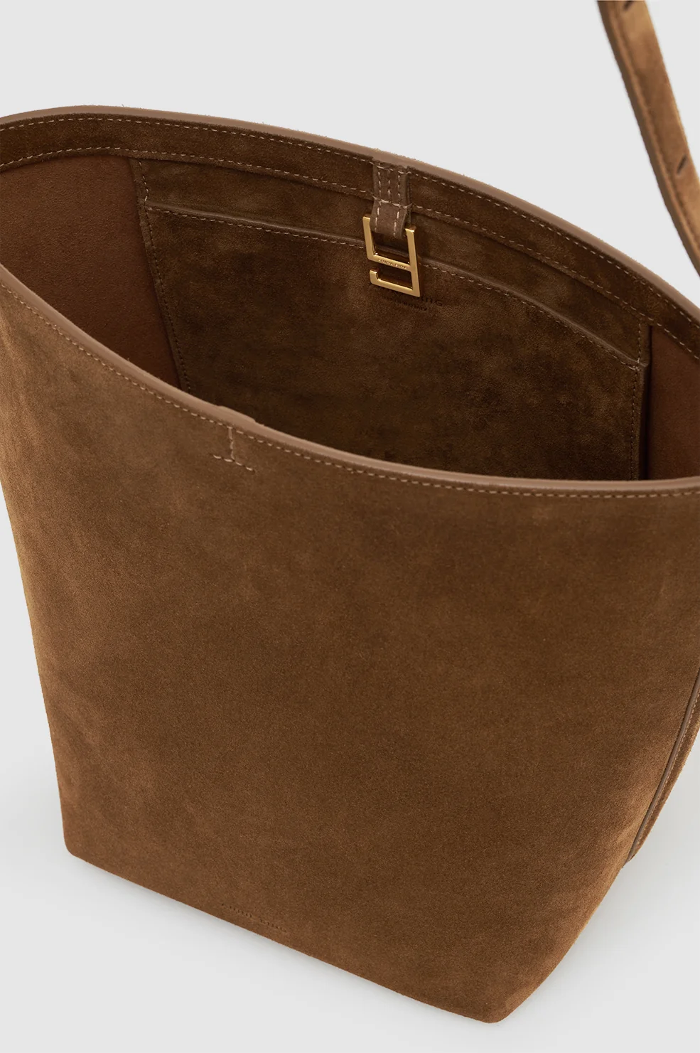 Elly Medium Bucket Bag Suede - Tobacco - Image 4
