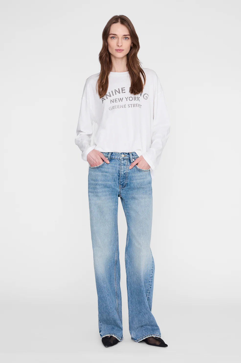 Ivan Long Sleeve New York Stencil - Ivory