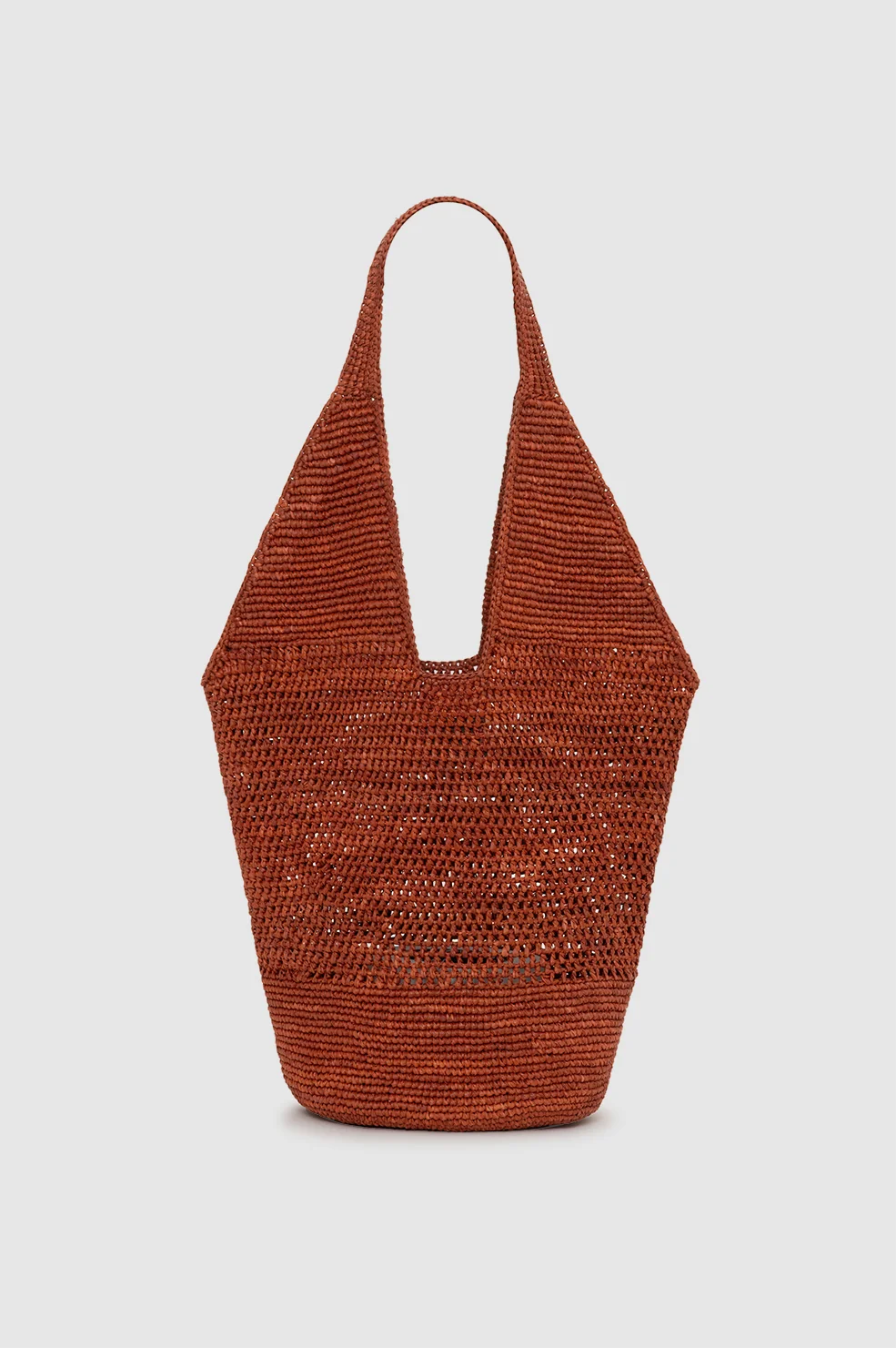 Leah Logo Hobo Raffia - Red Terracotta - Image 3
