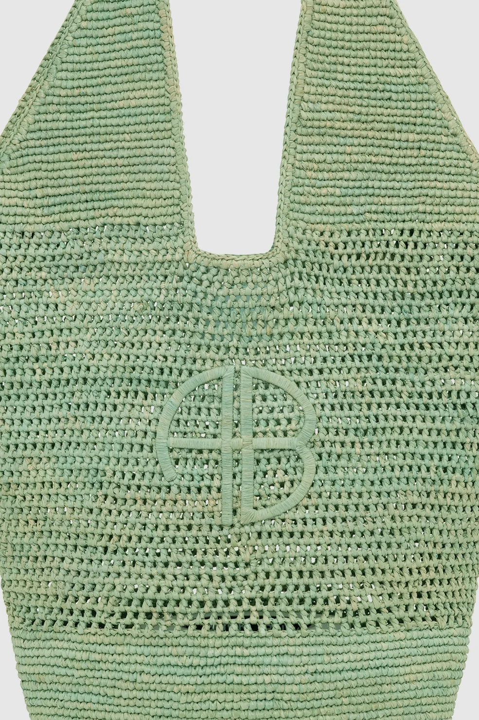 Leah Logo Hobo Raffia - Sea Foam Green - Image 5