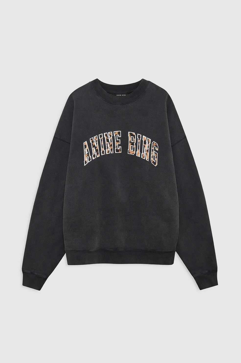 Miles Sweatshirt Anine Bing Leopard - Washed Black - Image 3