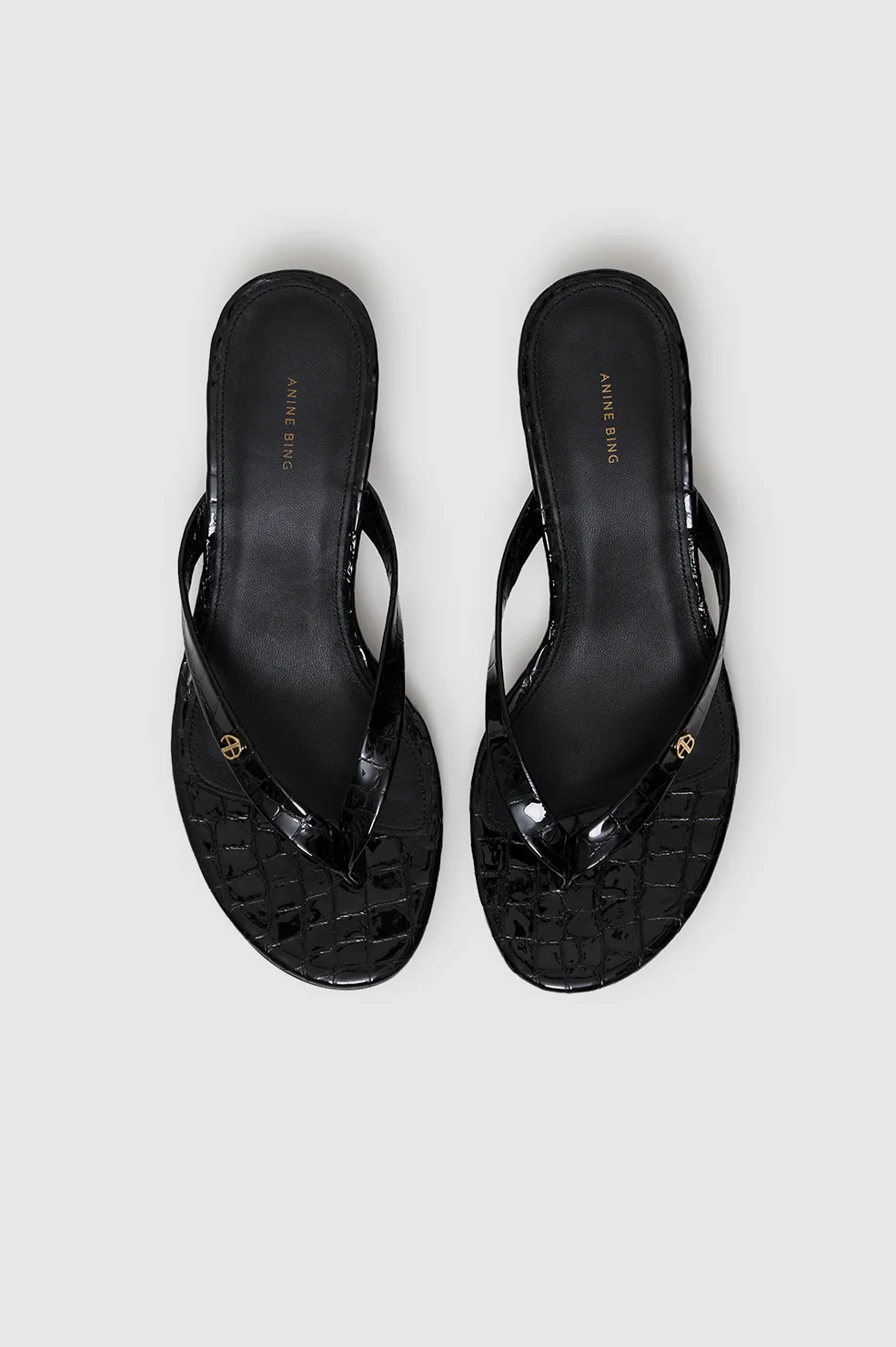 Noelle Thong Heels - Embossed Black - Image 3