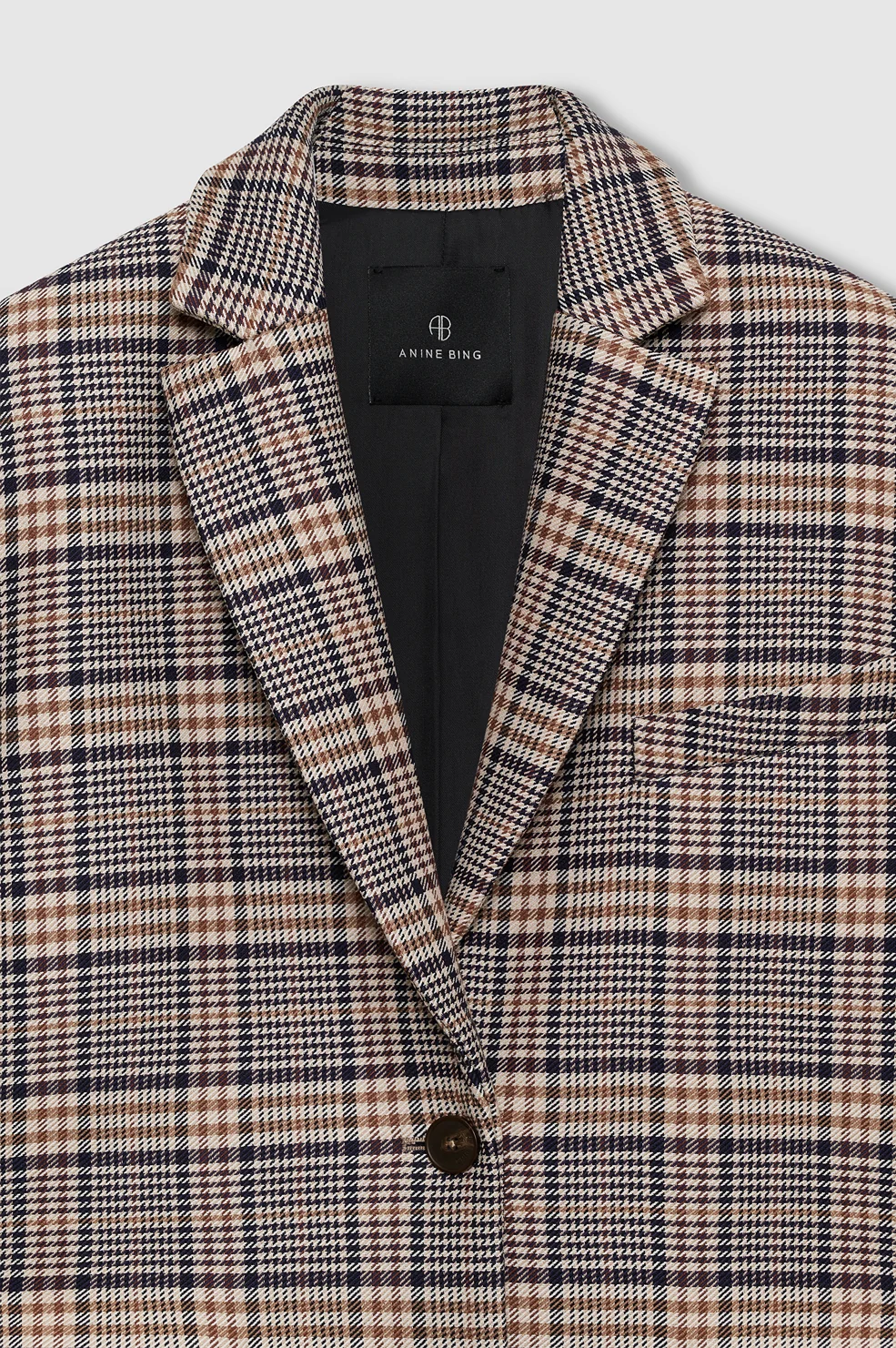 Quinn Blazer - Beige And Navy Checks - Image 4
