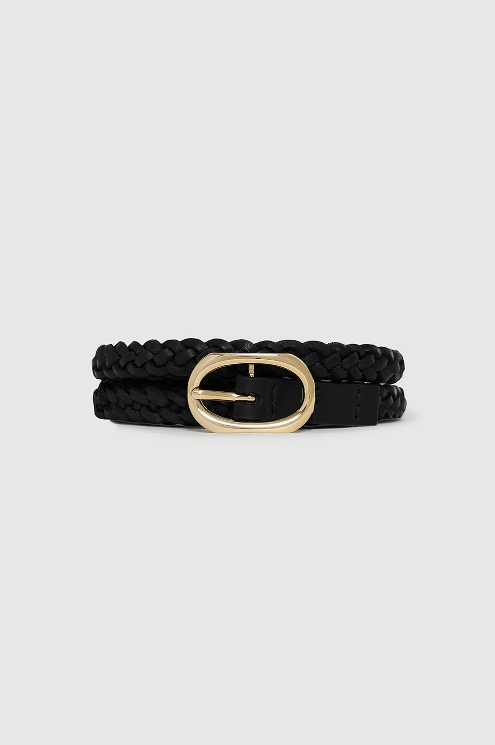 Small Double Signature Link Belt Braided - Black - Image 3