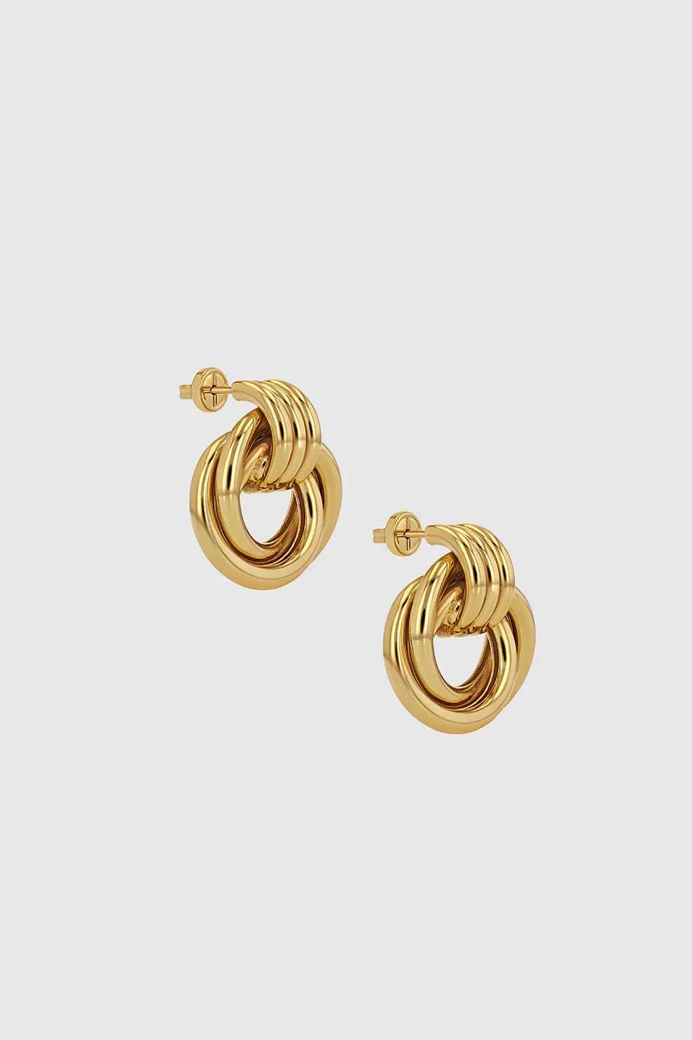 Triple Knot Earrings - Gold - Image 3
